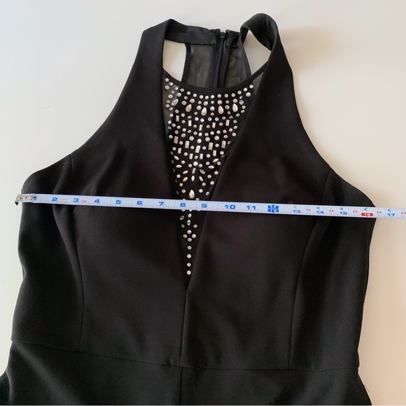 Laundry by Shelli Segal black halter style rhinestone pantsuit size 8 - Picture 7 of 8